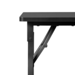 Nail Desk Folding Table, Black MDF Manicure Station w/ 2 Drawers & 1 Door Cabinet for Nail Art Salon Home Beauty - Image 2