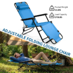 Same Code 75407956 Folding Chaise Lounge Chair for Outdoor, 2-in-1 Portable Tanning Chair with Pillow, Adjustable Recliner Chair for Beach Camping Pool, Blue - Image 25