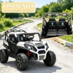 White 2 Seater 24V Kids Electric Car, Remote Control 3 Speed LED Lights Music Horn Spring Suspension Slow Start - Image 7