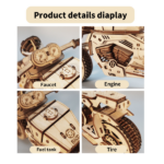 3D Wooden Puzzle Motorcycle Model Kits To Build Wooden Construction Handmade Craft Unique Gift Christmas - Image 4