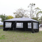 Same Code 39118565 10'x20' Outdoor Party Tent with 6 Removable Sidewalls, Waterproof Canopy Patio Wedding Gazebo, Black - Image 7