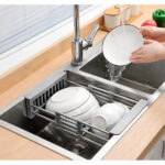 Adjustable Immersion Sink Dish Drying Rack With Stainless Steel Drain Basket - Portable And Retractable Space-Saving Fruit And Vegetable Solution(UPS/UPS logistics delivery supports self-pickup) - Image 9