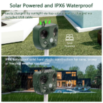 Upgraded Ultrasonic Animal Repeller, Solar Powered Pest Deterrent with PIR Motion Sensor, LED Flashing Light, IPX6 Waterproof, Dual Speakers 5000 Sq.ft Coverage, Repel Cat Dog Squirrel Raccoon Deer for Yard Garden - Image 5