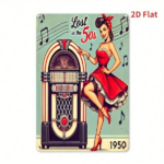 CIFbuy Vintage 1950s Pin-Up Girl Jukebox Metal Sign 8x12 Inch Retro Lost In The 50s Music Wall Decor Durable Iron Art For Home Bar Cafe TikTok, TikTok, 50s Self-pickup Logiopics - Image 2