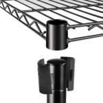 5-Tier Wire Storage Shelves, 30" D x 14" W x 63" H,1250 lb Load Capacity, Black - Image 3