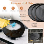 Black 1200W Electric BBQ Grill with Double-Zone Cooking, 2-in-1 Freestanding & Countertop Grill for 6-10 People - Image 6