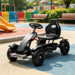 Black Kids Pedal Go Kart – Outdoor Ride on Toys with Handbrake, 4 Non-Slip Wheels for Park Fun Ages 5-12 - Image 6