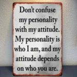 CIFbuy Inspirational Quote Iron Wall Sign Don't Confuse Me With My Attitude Classic Iron Wall Decor (TikTok, temu pick-up service)