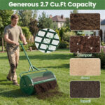 24" Lawn Topdressing Spreader with 0.75"×0.5" Mesh, Compost Spreader for Soil Sand Fertilizer Green - Image 7