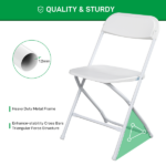 4pcs Injection Molding Classic Garden Plastic Folding Chair White - Image 7