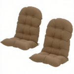 2-Pack Khaki Tufted High Back Chair Cushions Set Non-Slip Patio Furniture Pad for Outdoor Living Space Only seat cushion - Image 2