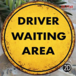 CIFbuy 1pc Vintage Driver Waiting Area Sign 8x8in, "" Driver Waiting Area, Area Sign 8x8in 2D Flat Round Decorative Plaque TikTok, Temu Self-pickup Logiaqics