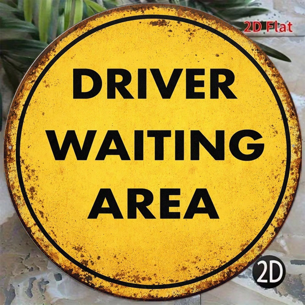 5600ec12-55bf-4838-ae35-94138801ead6.png CIFbuy 1pc Vintage Driver Waiting Area Sign 8x8in, "" Driver Waiting Area, Area Sign 8x8in 2D Flat Round Decorative Plaque TikTok, Temu Self-pickup Logiaqics - Image 1