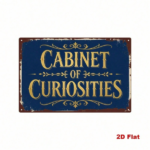 CIFbuy Vintage Blue & Gold Metal Sign, Cabinet Of Curiosities Wall Art, Classic English Slogan, Ornate Acanthus Scroll Home Decor, 2D F TikTok, TikTok, 2D F Self-pickup Logiopics - Image 2