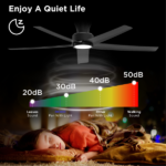 52 inch Ceiling Fans with Lights, Large Air Volume Ceiling Fans with Reversible Quiet DC Motor and Remote, 5X-W5[Unable ship on weekends, TK/TEMU only for pickup, only TX10643 warehouse supports GOFO] - Image 8