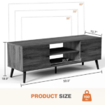 TV Stand for TVs up to 60", Modern Mid Century Entertainment Center with Storage, 2 Cabinet Media Console Table, Wood Gray (Shipment from Walmart) - Image 2