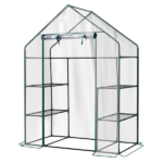 Mini Walk-in Greenhouse with PVC Cover, 4-Shelf Indoor Outdoor Plant Gardening Green House for Garden Backyard, 56" x 29" x 77", Transparent - Image 5