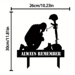 CIFbuy Silhouette Memorial Plaque Outdoor Patriotic Tribute Veterans Garden Decor TikTok, temu pick-up service - Image 3