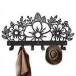 CIFbuy Metal Baked Paint Floral Design Wall Hooks Decorative Flower Key Holder (TikTok, temu pickup)