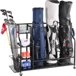 4 Golf Bag Organizer Garage Storage, Extra Large Golf Bag Storage Rack for Golf Bag, Golf Clubs and Golf Accessories, Golf Storage for Garage, Golf Clubs, Basement