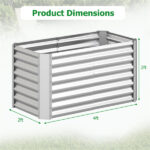 4×2×2 Ft Galvanized Steel Raised Garden Bed Outdoor Planter Box for Vegetables Herbs Flowers - Image 4