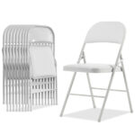 Old Code 33292149 4pcs Elegant Foldable Iron & PVC Chairs for Convention & Exhibition White - Image 14