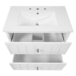 30" Modern Floating Bathroom Vanity with Oval Knobs & Round Edge, Soft-Close Drawer Slides, Bathroom Cabinet with Ceramic Sink - Image 10