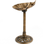 50*36*81cm Antique Bronze Resin Bird Bath With Shell Edge & 1.4W Solar Fountain - Image 2