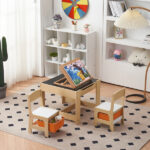 Children's Wooden Table And Chair Set With Two Storage Bags (One Table And Two Chairs) - Image 35