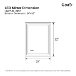 24"x32" LED Bathroom Mirror, Front-Lit and Back-Lit, 3 Color Tem Adjustable, Brightness Memory, Anti-fog LED Vanity Mirror[Unable ship on weekends, TK/TEMU only for pickup, only TX10643 warehouse supports GOFO] - Image 2