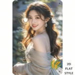 CIFbuy Elegant Lady Retro Metal Tin Sign 8x12in Vintage Wall Art Romantic Home Decor Iron Poster TikTok, TikTok, Self-pickup Logiopics - Image 3