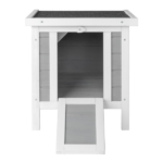 20" Wooden Waterproof Rabbit Hutch Pet Bunny Small Animal House Habitat Gray - Image 4