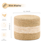 Handmade Woven Foot Stool Natural Seagrass Ottoman for Home Decor & Seating - Image 2
