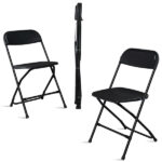 Replace 8542051 4pcs Injection Molding Classic Garden Plastic Folding Chair Black - Image 15