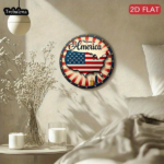 CIFbuy Trebalena 2D Flat Metal Sign Welcome to America Patriotic USA Flag Map Wall Art, "" Sign Welcome to America Patriotic USA Flag Map Wall Art, to America Patriotic USA Flag Map Wall Art, TikTok, Tok, temu Self-pickup LogiArics - Image 3