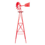 8FT Weather Resistant Yard Garden Windmill Red - Image 7