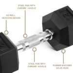 20LB (2piece)HDRS Rubber Coated Solid Cast Iron Dumbbell with Contoured Chrome Handle, Hexagon Head Support for self-pickup face sheet, daily face sheet submission deadline 16:00 - Image 6