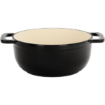 Cast iron 7.5QT cooking pot - Pure black - includes two silicone gloves - Enamel pot - Image 3
