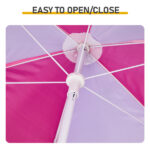 Kids Outdoor Table and Chair Sets with Removable Umbrella, Kids Picnic Table for Backyard Garden Patio, Pink & Purple - Image 9