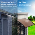Same Code 83221385 100 x 100 Household Application Door & Window Rain Cover Eaves Canopy Brown & Black Bracket - Image 20