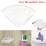 Bathroom Wall Corner Shelf Organizer, Kitchen Corner Storage Rack Non-Marking Shelf with Hooks, Easy to Install (White, One Size) - Image 4