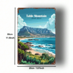 CIFbuy Vintage Table Mountain South Africa Tin Sign 8x12 Inch, Antique 2D Flat Metal Plaque Wall Decor For Home Farm Kitchen Cafe Bar G TikTok, TikTok, lat Metal Self-pickup Logiopics - Image 2