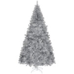 8 FT Pre-lit Artificial Christmas Tree, Hinged Xmas Pine Tree with 1350 Branch Tips, 500 Lights and Remote Control for Holiday Party Office Home, Silver - Image 14