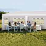 10'x30' Outdoor Party Tent with 8 Removable Sidewalls, Waterproof Canopy Patio Wedding Gazebo, White - Image 23