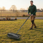 17-inch Lawn Aerator, Rolling Aerator Lawn Tool with T-shaped Handle, Heavy Duty Lawn Aerator Tool, Grass Aerator & Garden Tools for Aeration & Soil Health, Black - Image 3