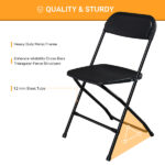 Replace 8542051 4pcs Injection Molding Classic Garden Plastic Folding Chair Black - Image 12