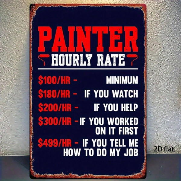 CIFbuy Funny Painter Varnisher Metal Sign, 8x12 Inch Vintage Iron Plate Wall Art, Waterproof Rustproof Durable Indoor Decor, 2D Flat Ho TikTok, TikTok, t Ho Self-pickup Logiopics