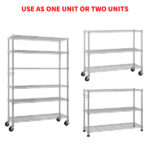 6-Tier disassembly and free assembly NSF-Certified Steel Wire Shelving with Wheels - Image 7