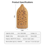 200ml Essential Oil Diffuser for Home 7 LED Color Changing, Ultra Quiet, BPA-Free Aromatherapy Diffuser for Office, Yoga & Sleep - Image 3