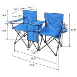 Same Code 57651919 Portable Outdoor 2-Seat Folding Chair with Removable Sun Umbrella Blue - Image 39